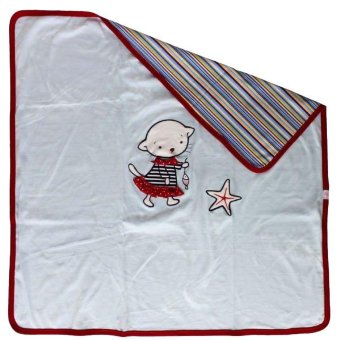 Плед трикотажный "Морские котята" красный, Арт. 30068